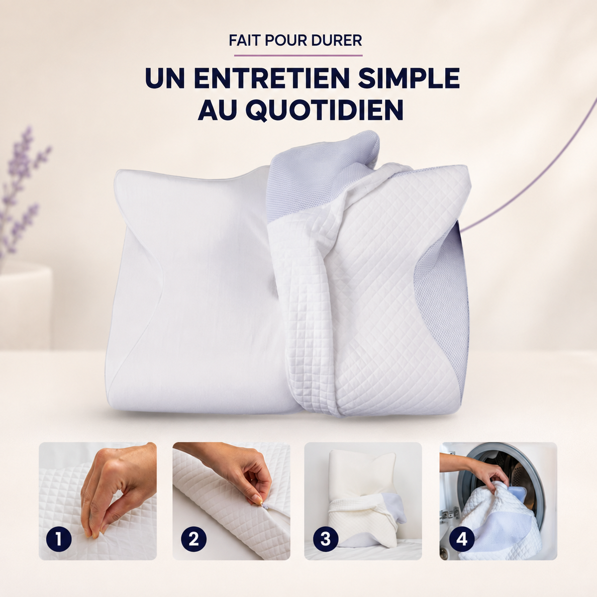 ConfoBed Nuage V1 — Coussin cervical ergonomique