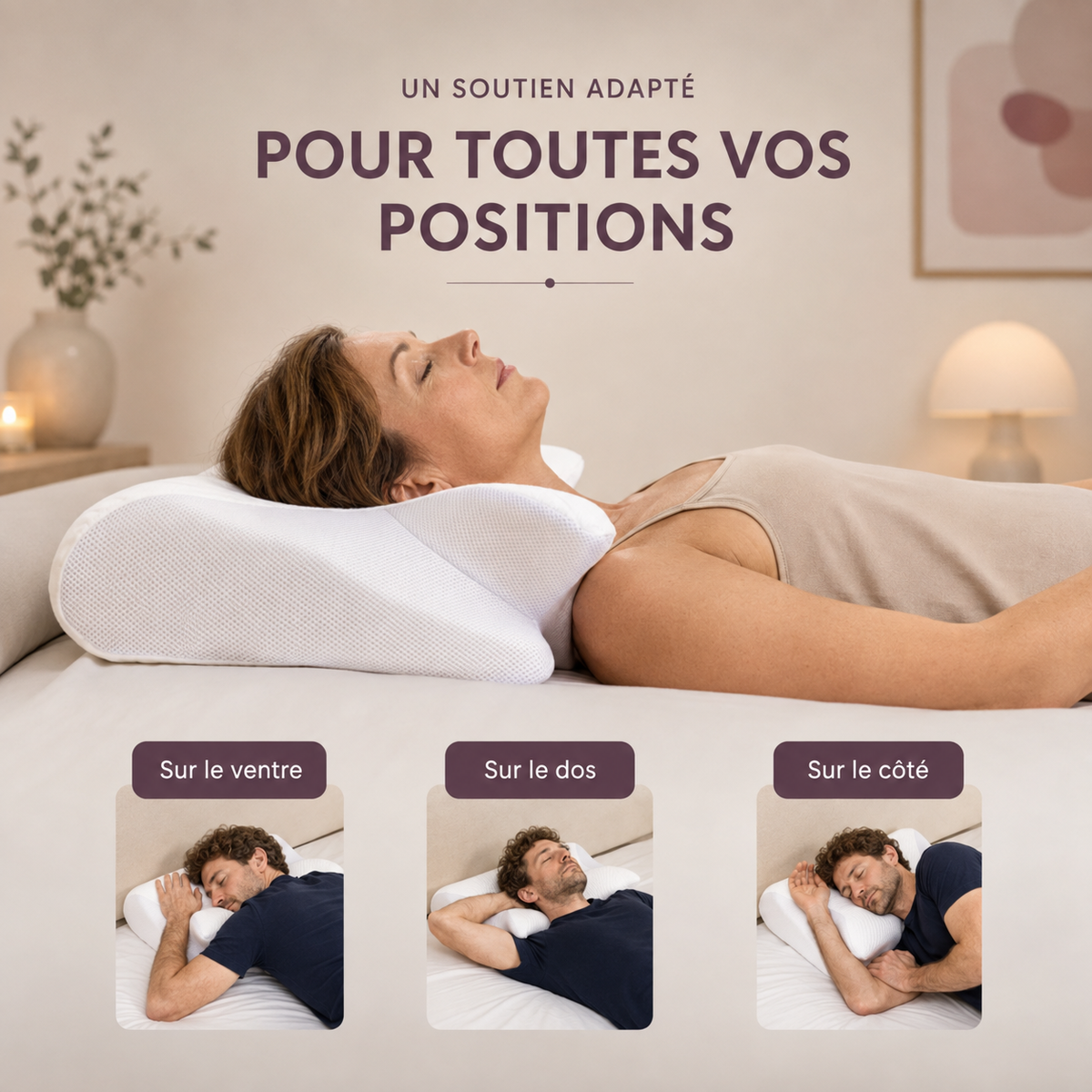 ConfoBed Nuage V1 — Coussin cervical ergonomique